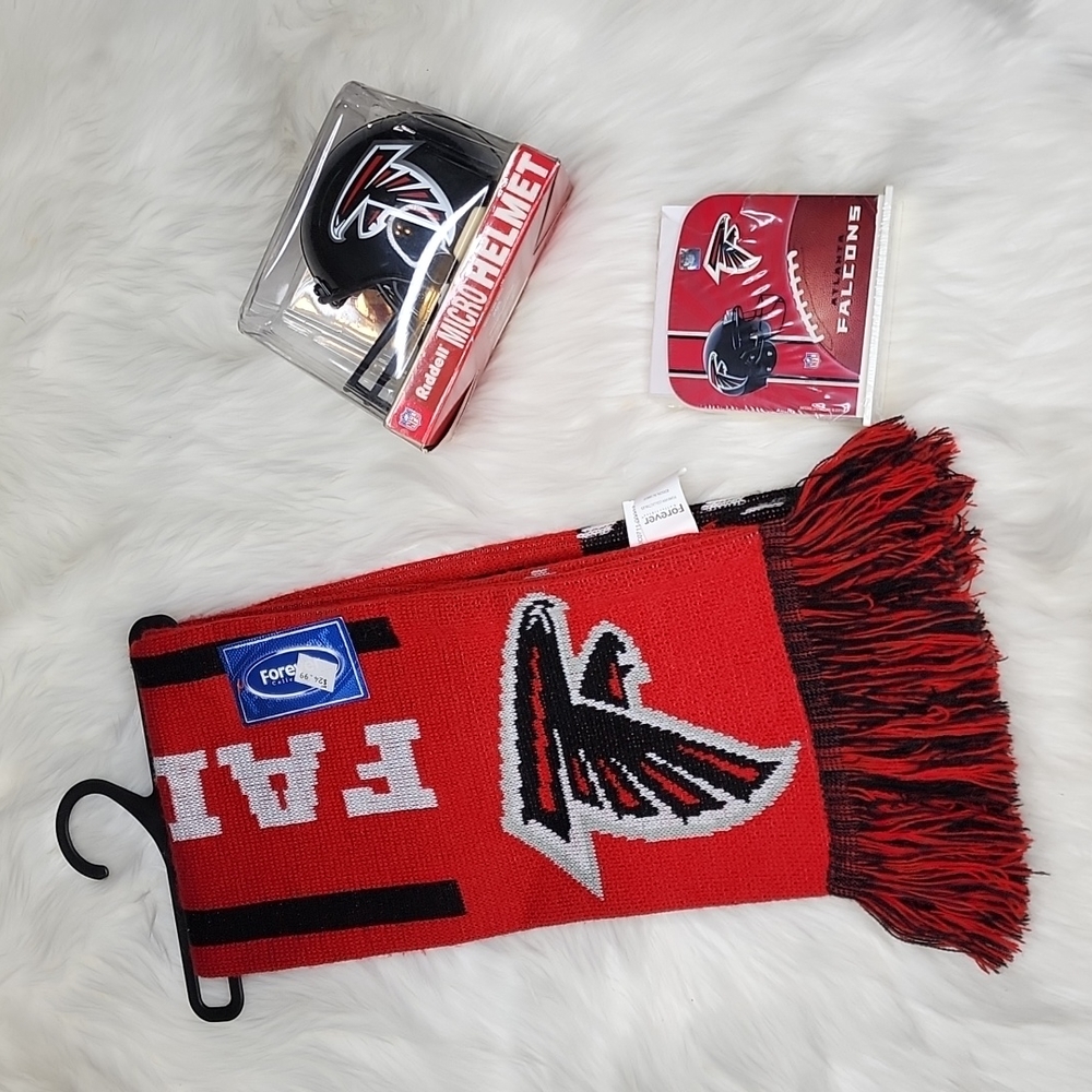 NFL Atlanta Falcons Scarf, Micro Helmet, Paper Pad Gift Set
